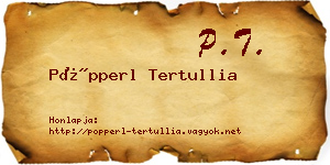 Pöpperl Tertullia névjegykártya